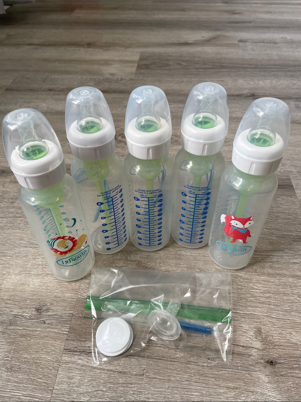 5 Dr. Brown's Bottles 8oz anti colic